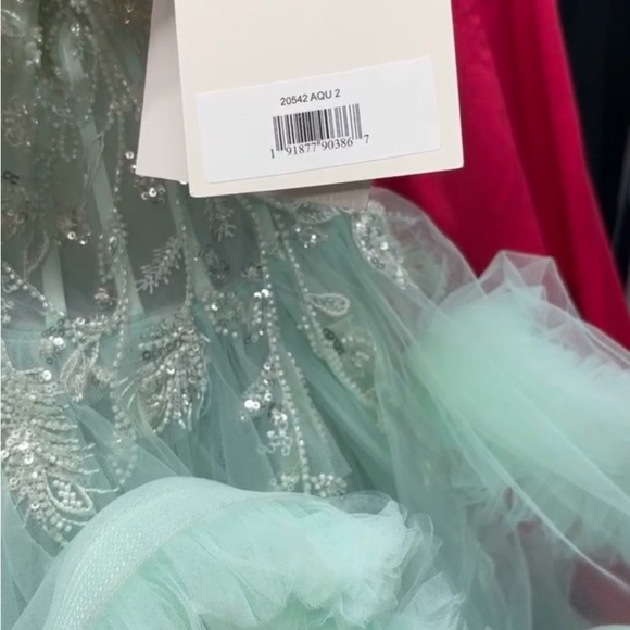 MAC DUGGAL 20542 NWT Strapless Corset Detail Tulle Layered Gown size 2. - Picture 13 of 17